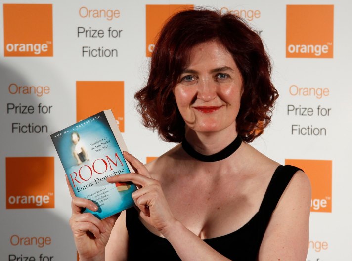 Emma Donoghue, shortlisted author for the 2011 Orange Prize for Fiction, poses with her novel Room at the Royal Festival Hall in London